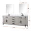 Meuble-lavabo double en chêne blanc 84 po X P 22 po D, dessus en marbre de Carrare, ensemble de robinet et Miroirs-118024500