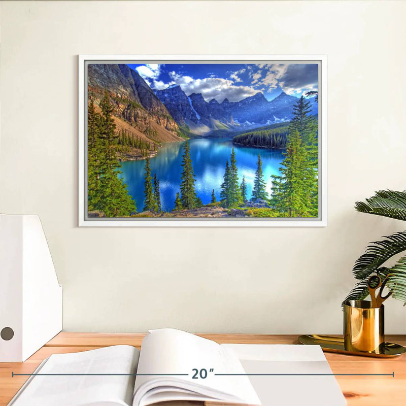 Lac Banff, Cadre flottant blanc, 13 po x 9 po