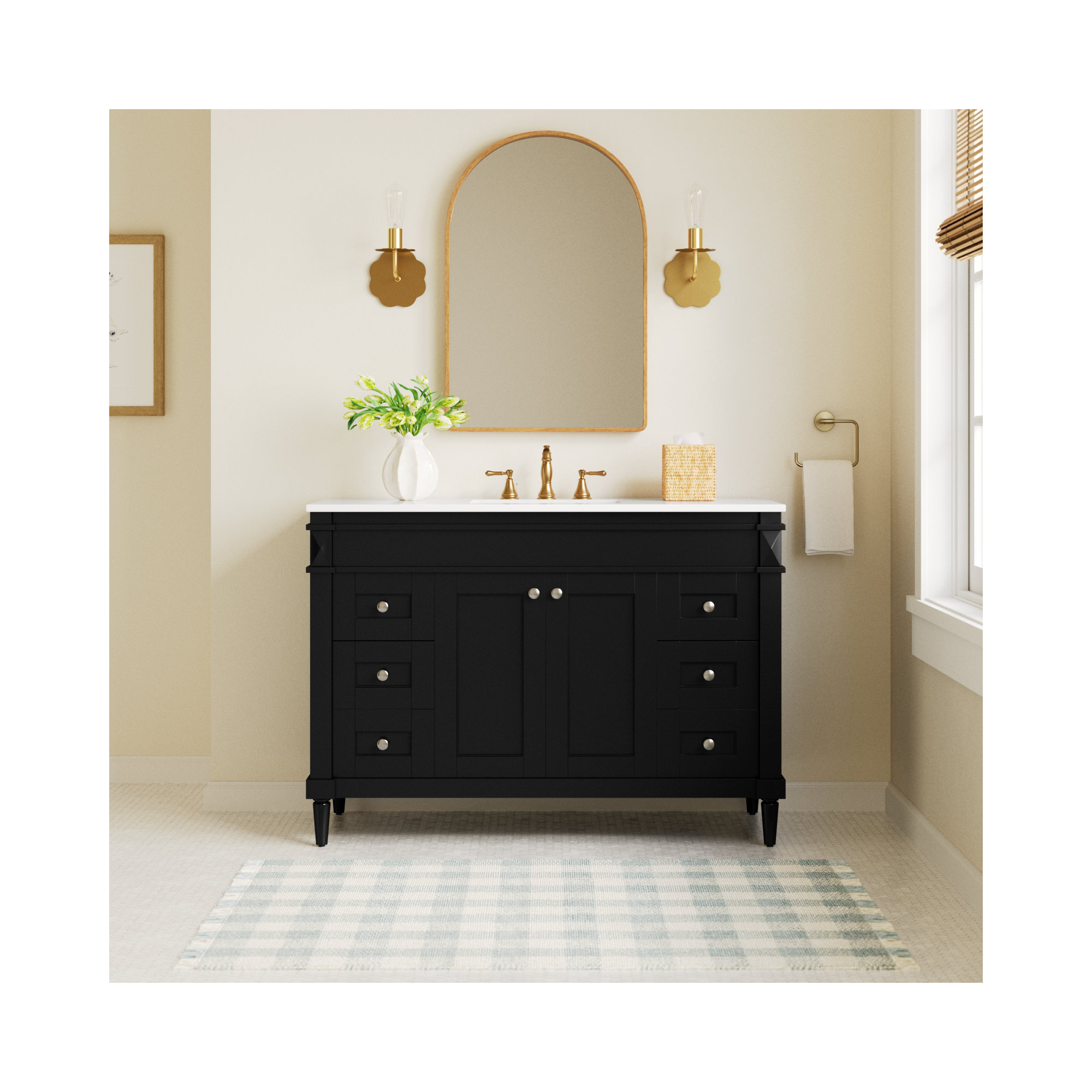 Readington 48'' Single Bathroom Vanity, Black