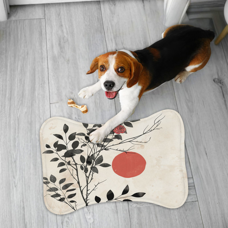 Tapis d'alimentation simple en forme d'os noir simple - 1 pièce