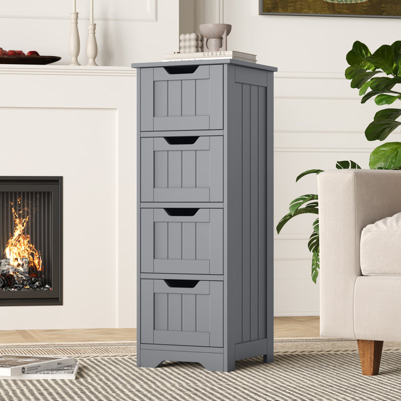 Armoire de salle de bain 5 tiroirs l 15,7 po x H 40,1 po x P 11,8 po, gris, Gris, 5