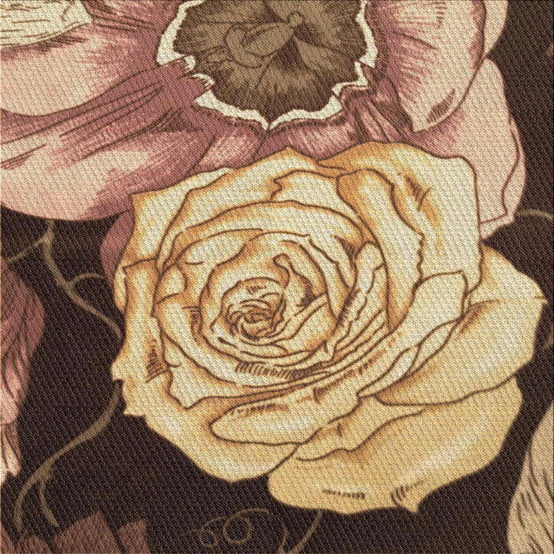 Floral Indoor Rug, Square 4'