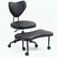 Chaise ergonomique pivotante à pieds croisés, hauteur réglable et similicuir