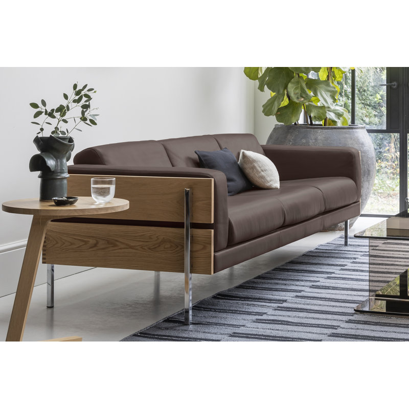 Forum Sofa, Dark Brown Genuine Leather