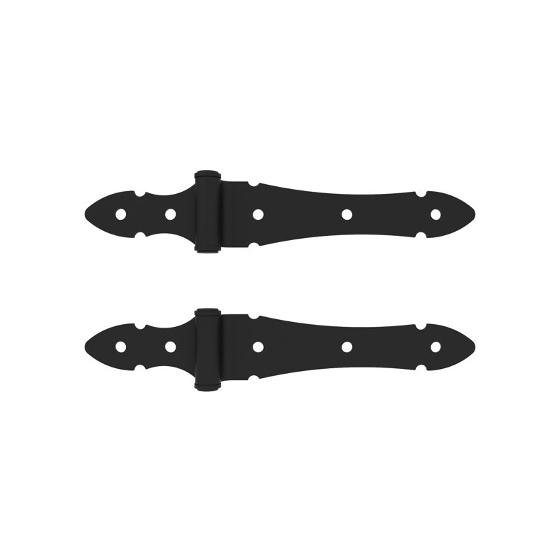Black Powder Coated Steel Half Strap Hinge for Wood Gates