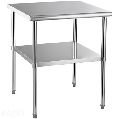 Stainless Steel Prep Table, 30 X 30 X 36 Inch, 800lbs Load Capacity Heavy Duty Metal Worktable With Adjustable Undershelf & Feet, Commercial Workstation For Kitchen Garage Restaurant Backyard