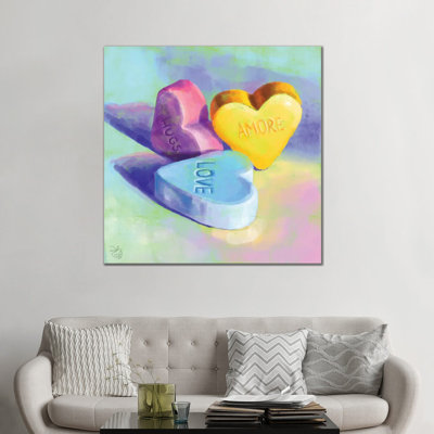 «Candy Hearts», reproduction d'art sur toile tendue