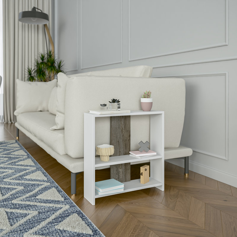 Amvi End Table, White/Gray