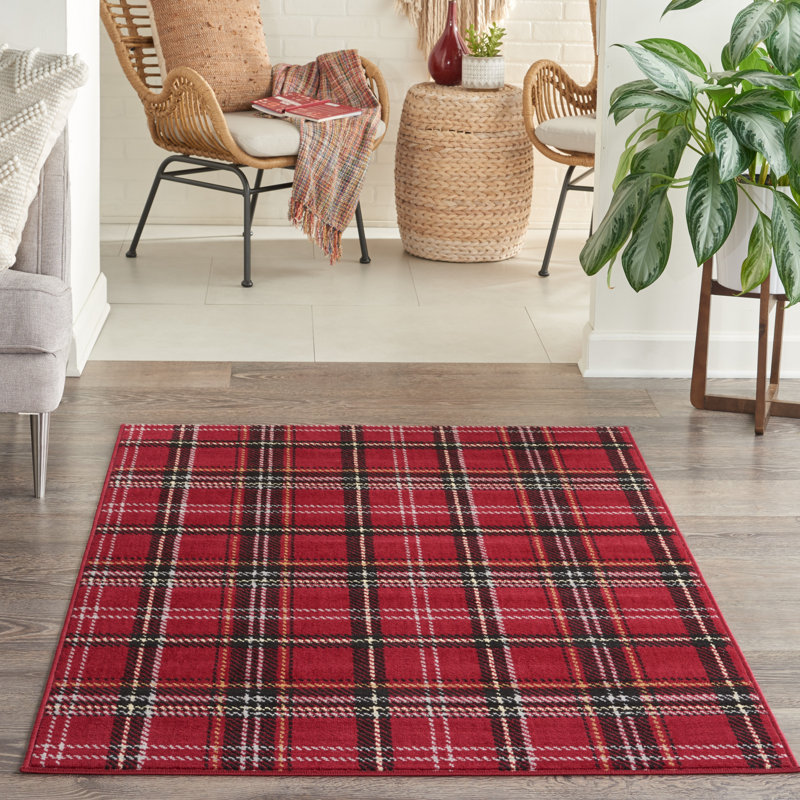 Sandweiler Plaid Area Rug, Rectangle 213 x 305cm