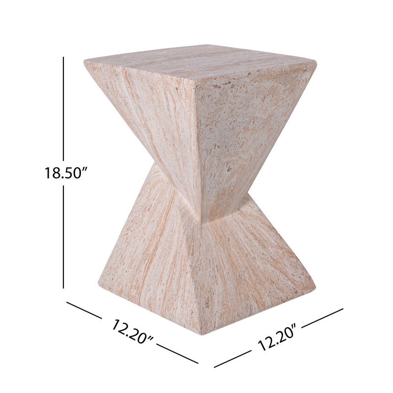 Table d'appoint 18,5 "en marbre beige 18,5"