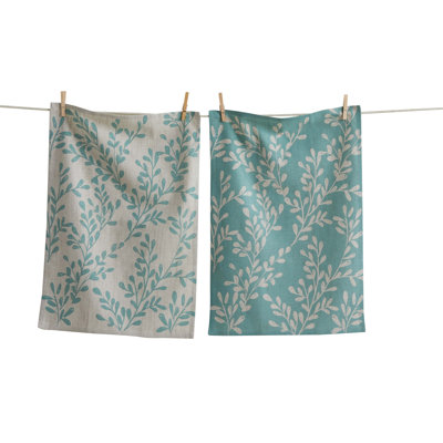 Canyon Print Leafy Vine Purple Kitchen Towel Set  Everyday Dishtowels, Machine Washable.