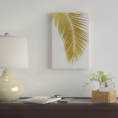 «Palm Leaf I Gold», estampe numérique sur toile tendue avec châssis