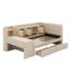 Lit de jour simple tapissier avec tiroirs, tablettes, armoires rabattables et table d'appoint-114346268