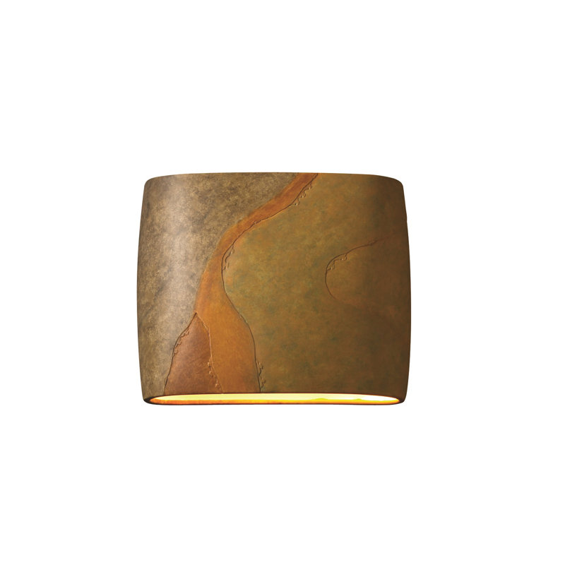 Armance Ceramic Flush Mounted Sconce, Harvest Yellow Slate