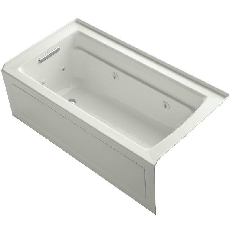 Archer Alcove 60" x 32" Whirpool Bathtub, Dune, Left