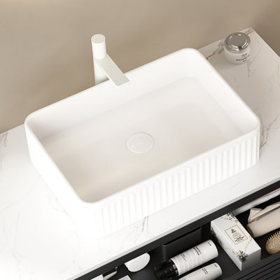 Comptoir en marbre artificiel blanc de 36 po - et pratique, excellente résistance aux égratignures, à l'eau, au feu et facile à nettoyer méticuleusement