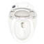 Toilette simple en forme d'œuf blanc brillant de 1,28 po - conception unique avec commodité dans la salle de bain, siège à dégagement rapide, fonction, parfait pour la propreté, eau, hauteur standard pratique et esthétique-121640348
