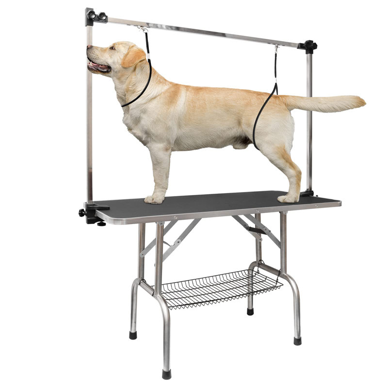 Adjustable Pet Grooming Tables, Black, 64" H x 46'' W x 24" D