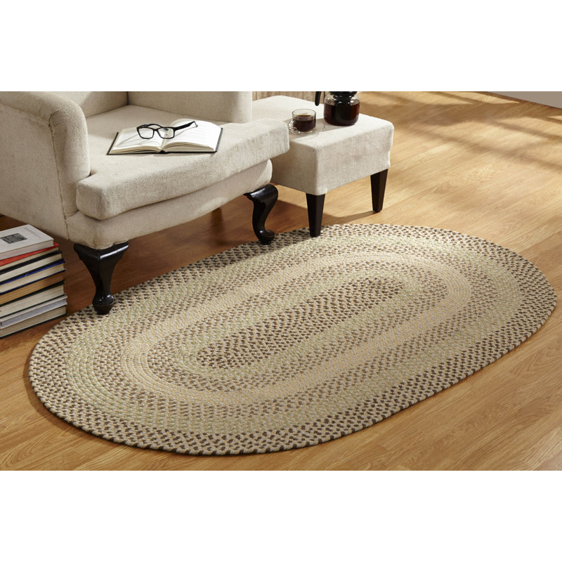 Tapis naturel en laine tressé Monnie, Ovale 20 po x 30 po