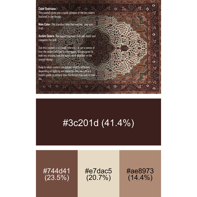 Tapis oriental brun / beige, Rectangle 5 pi x 8 pi