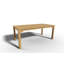 Ensemble repas d'extérieur rectangulaire en teck 7 pièces avec table extensible et fauteuils empilables Flecia