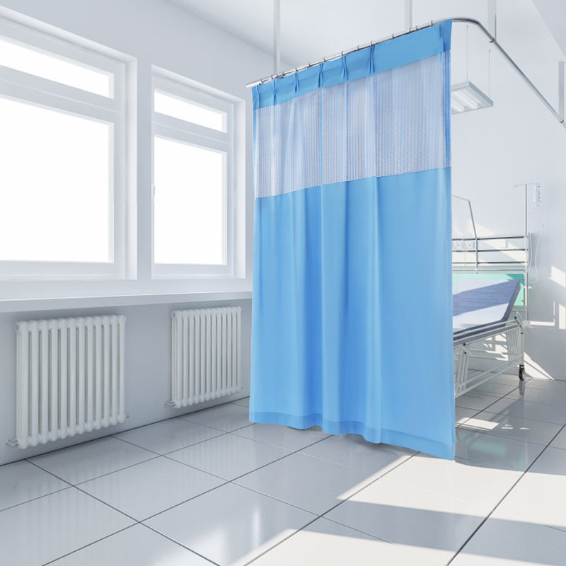 Rideau d'hôpital Dequarious avec crochets plats pour hôpital (7 pi de large x 8 pi de haut)
