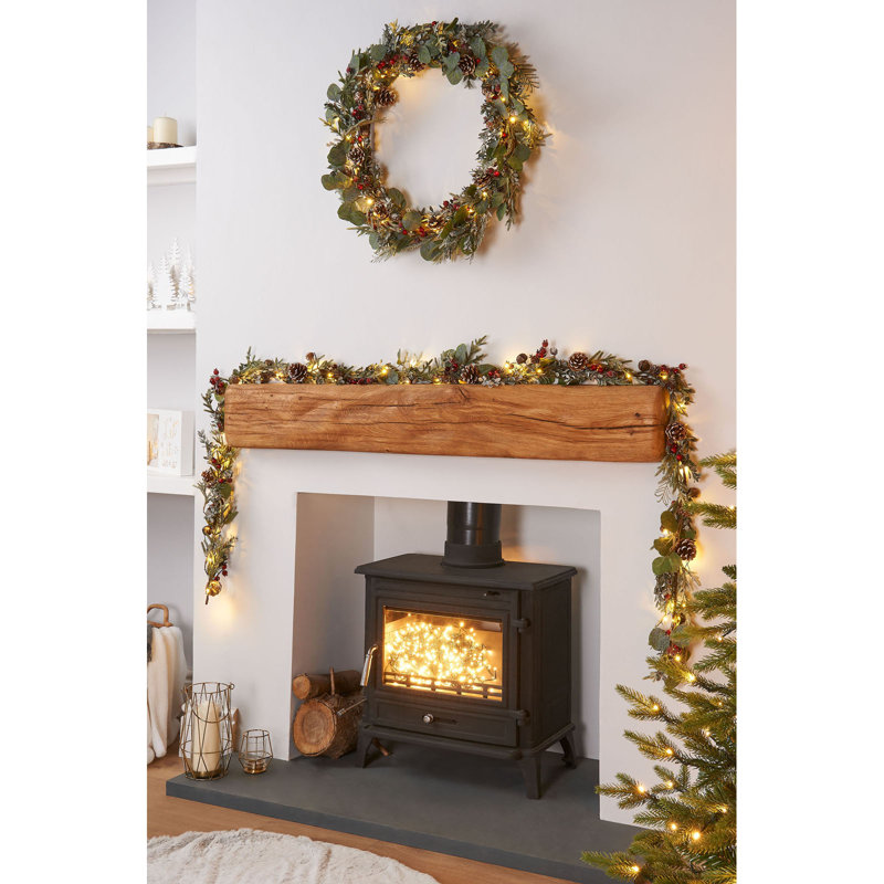 Faux Lighted Eucalyptus 10.2cm Wreath