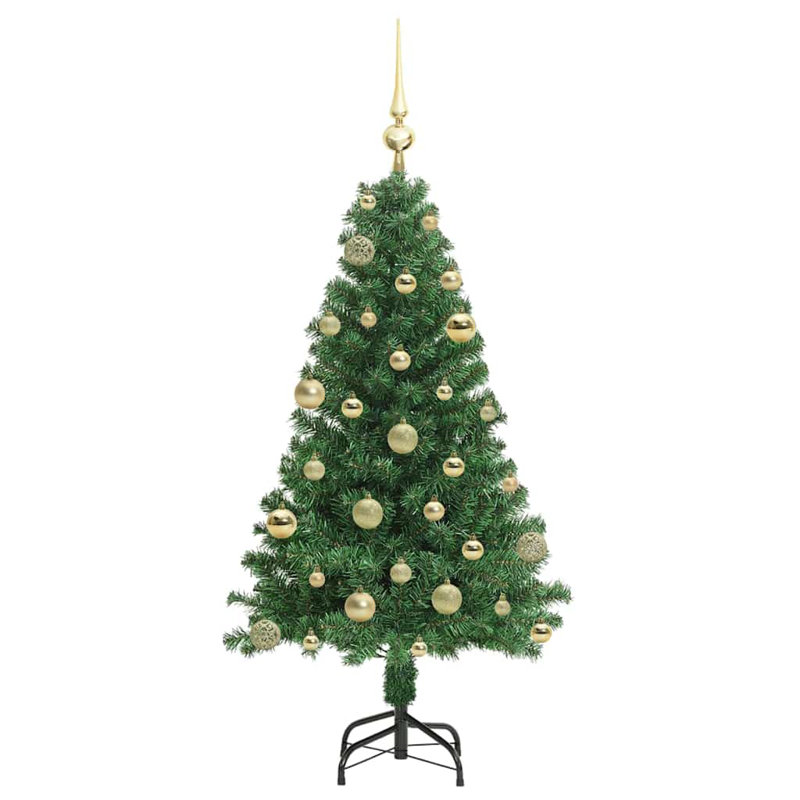 vidaXL Artificial Christmas Tree with 300 LEDs with Stand Green, 3.94 ft