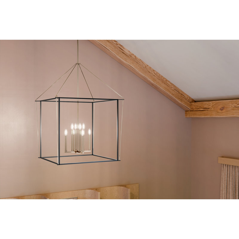  - Luminaire suspendu, H 80,25 po x l 28,25 po x P 5,25 po, Nickel poli