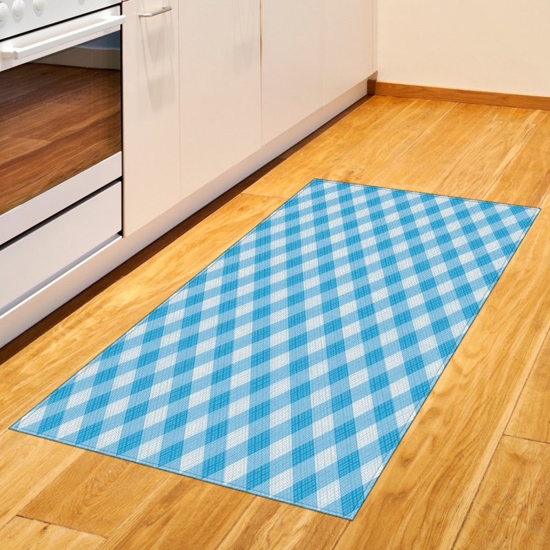 Checkered High Density Long Fiber Poly Threads Decorative Area Rug Carpet, Rectangle 2'7" x 5'
