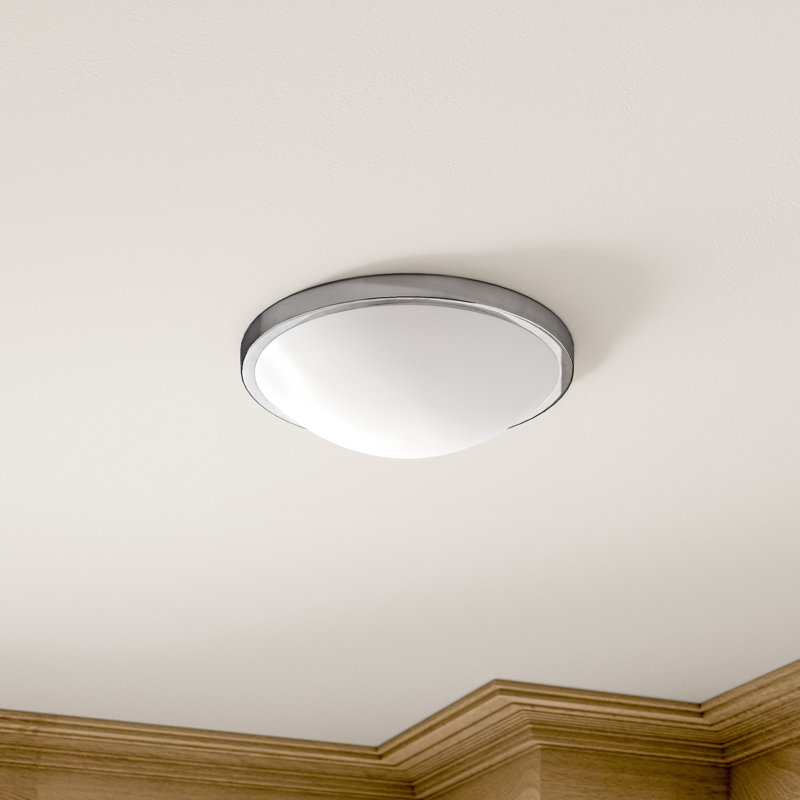 Acrylic Flush Mount, Satin Chrome