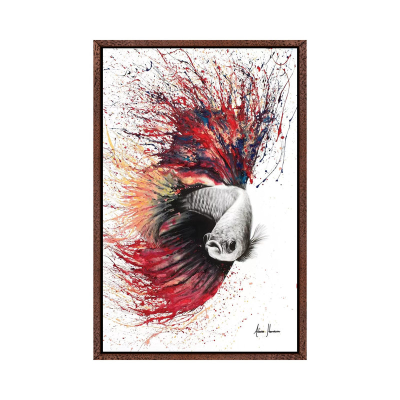 Heart Of Flames by Ashvin Harrison - Print on Canvas, Classic Brown Wood Framed, 66.04 cm H x 45.72 cm W
