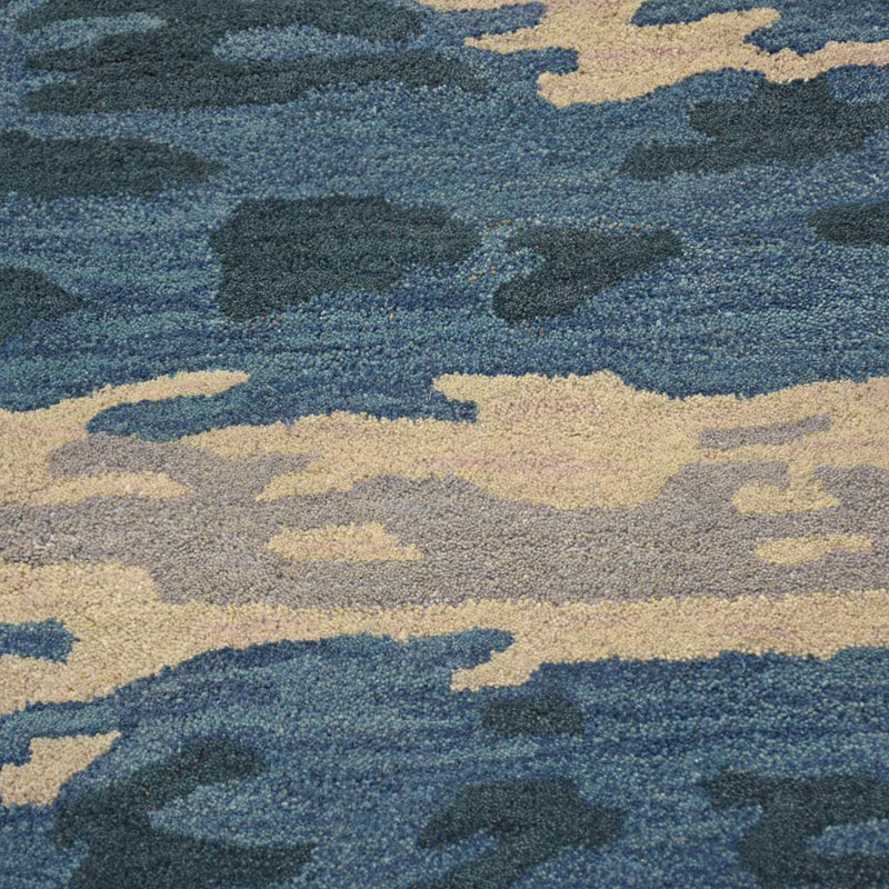 Hand Tufted Wool Eco-Friendly Area Rugs - Rectangle, Multicolor, Abstract Modern Design, High Pile Thick Handmade Anti Skid Area Rugs for Living Room, Bed Room