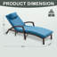 Ensemble de chaises longues d'extérieur, ensemble de 2 chaises longues réglables hydrauliques avec accoudoirs et roues pour la piscine, la cour arrière et la terrasse-1131426675-1131426674