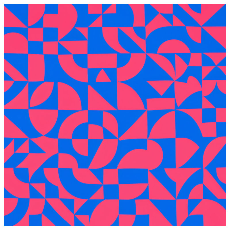 Coussins décoratifs à formes géométriques bleues et roses, 20 x 20 pouces
