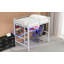 Structure de lit mezzanine en métal pleine grandeur avec lumière DEL, station de charge USB et bureau - aucun sommier nécessaire, solide et durable-1511720930-1511720931