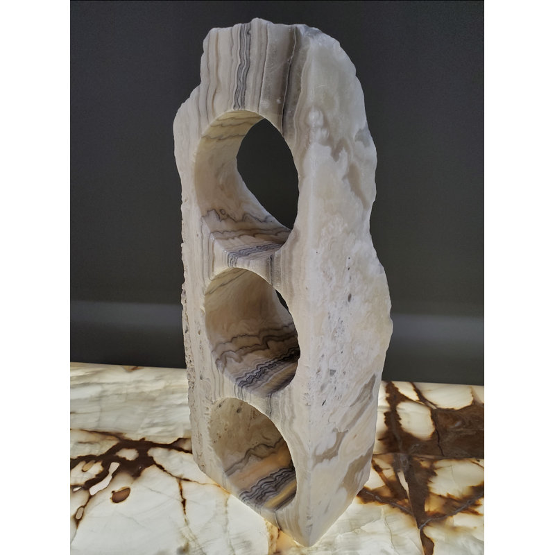 Honeoye 3 Bottle Solid Wood Tabletop Wine Bottle Rack in White/Brown