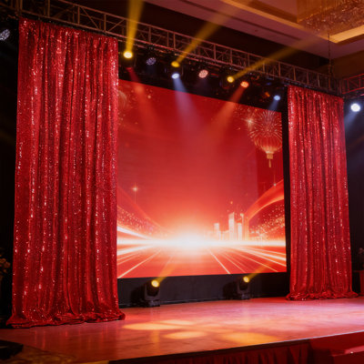 2 Panels Gold Sequin Backdrop Curtain Panels Stage Curtains Backdrop Photo Backdrop Curtains for Wedding Birthday Party Background Drapes Christmas Decorations, 24x95.6 Inch