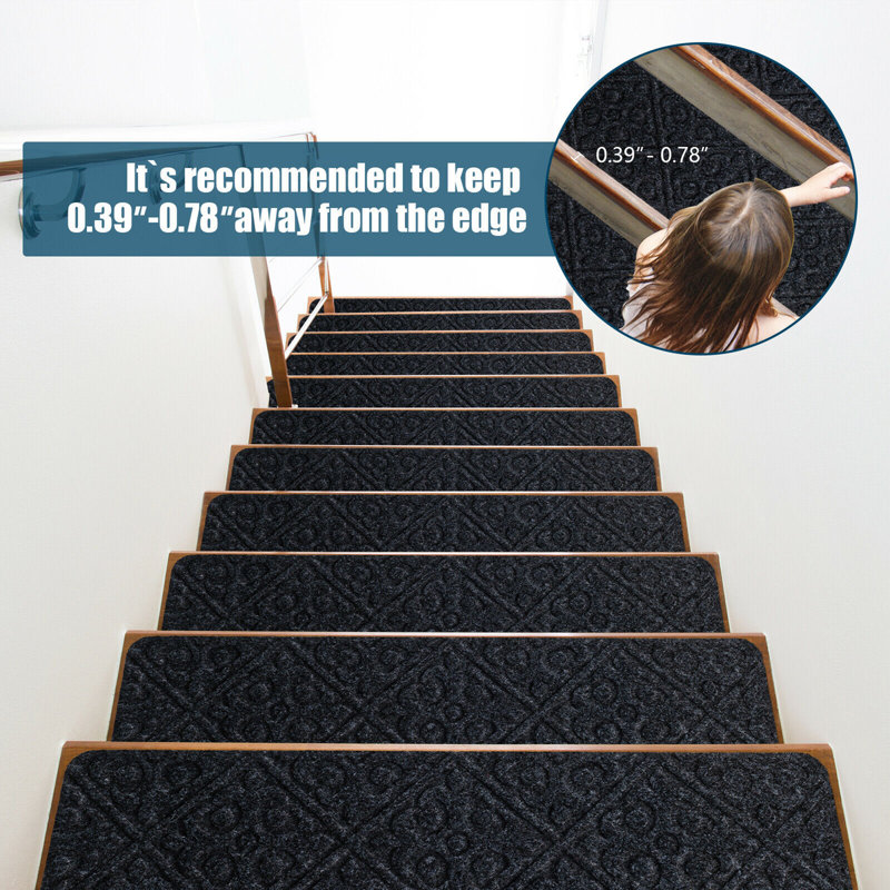 Tapis d'escalier Estinville, gris