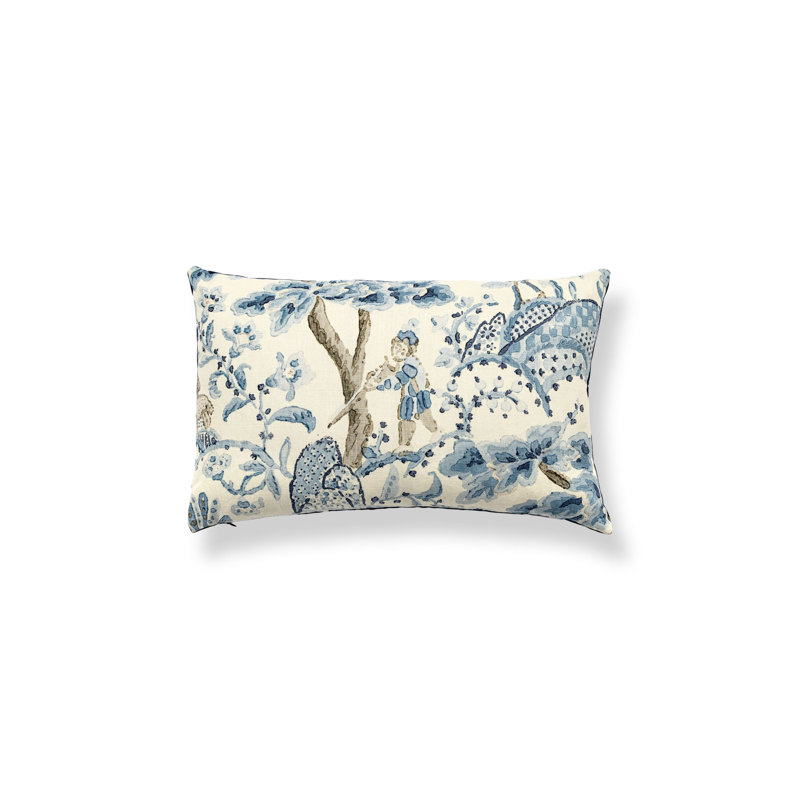 Coussin Kelsmesott / Aurora, Bleu, H 22 po x l 22 po, Carré