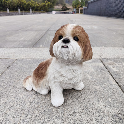 Shih Tzu Harmony: Elegant Polyresin Figurine