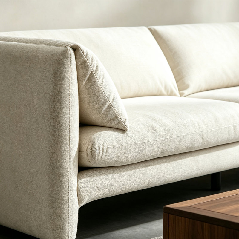 Sofa recouvert de lin beige