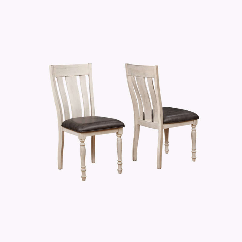 Upholstered Wood Frame Dining Chairs, Set of 2