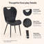 Ensemble de table de salle à manger extensible avec chaises rembourrées et base cannelée-132789904-132789907