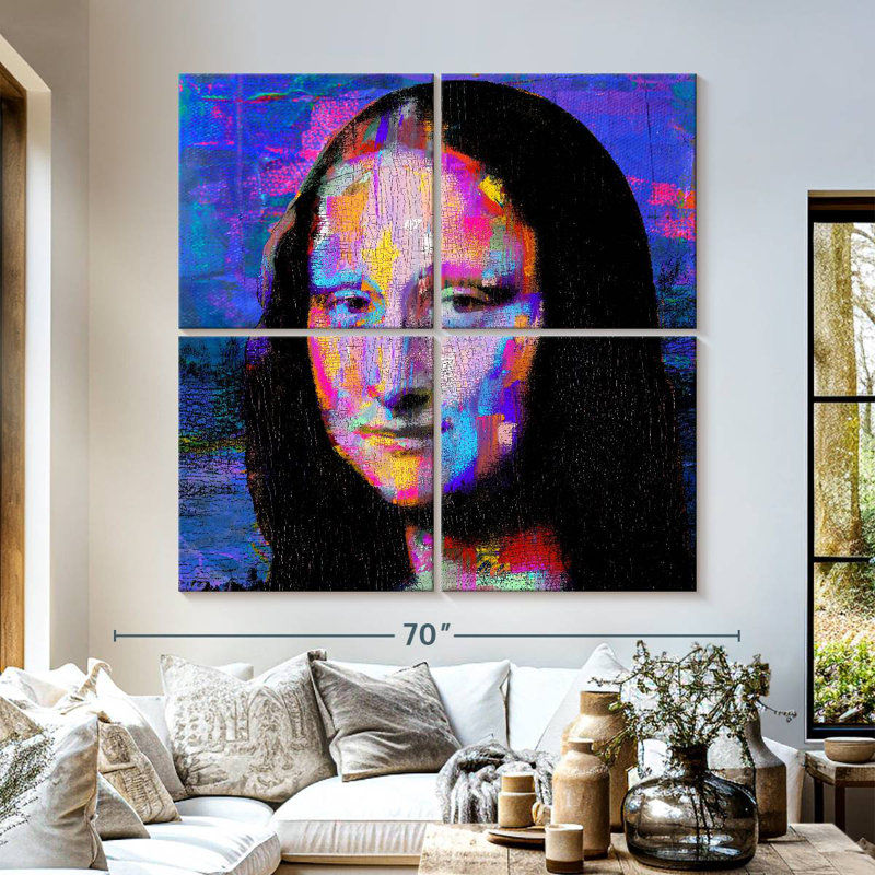Leisha Mona Lisa électrifiée, H 57 po x l 57 po