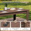 Table de salle à manger d'extérieur rectangulaire Planta 70 po (178 cm) de largeur en PEHD avec trou pour parasol-672675755