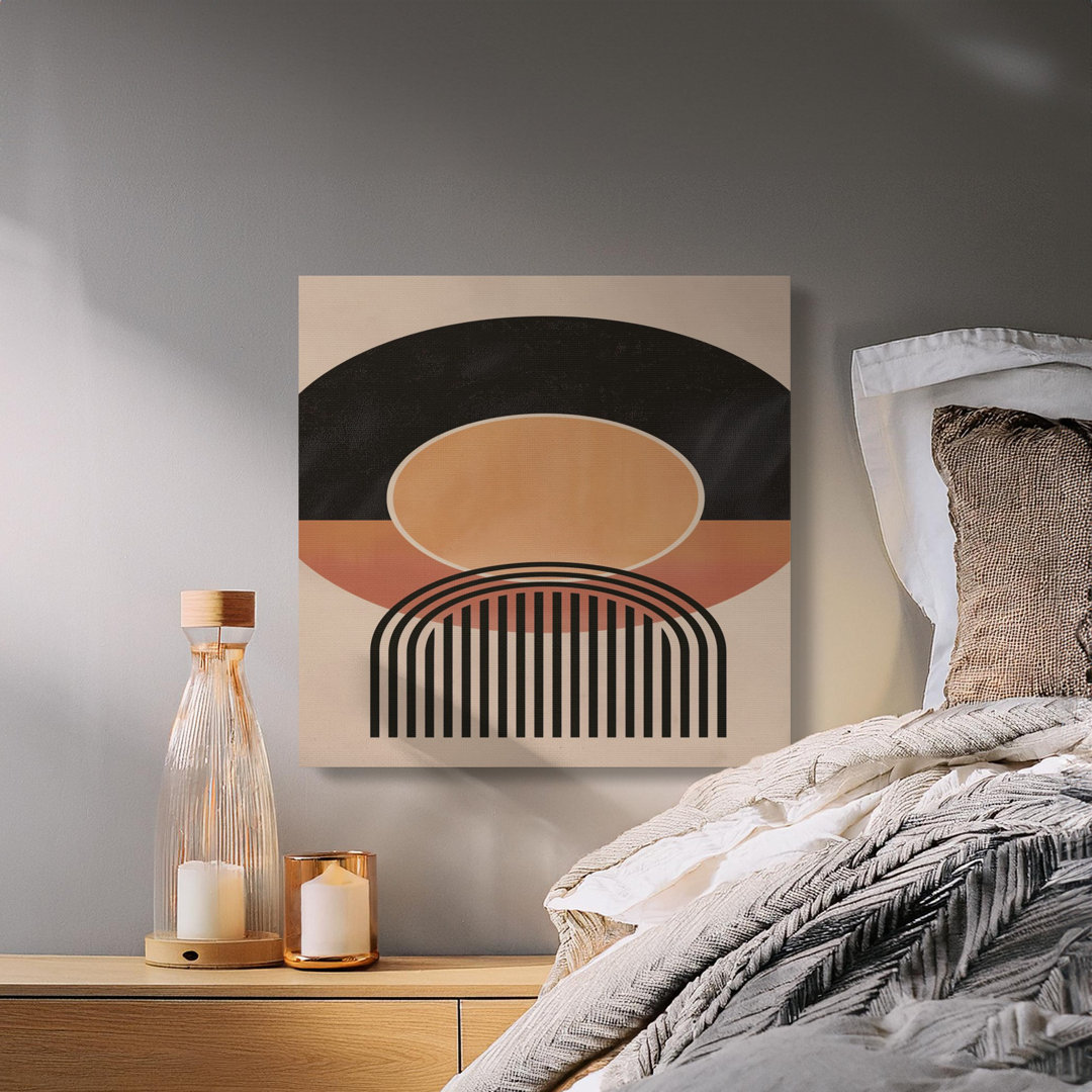 Geometric Canvas Wall Art, Modern Abstract Print, Gallery Wrapped, Ready to Hang, Archival Quality, Circle and Arch Design