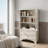 52.17"H Glass Door Display Case Storage Cabinet With 2 Drawers And Adjustable Shelf, Spacious Storage Solutions, Curio Cabinet-1555313526