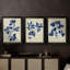 Indigo Leaf Study IV - Toile tendue avec châssis sur mesure - 3 pièces-2135087835-2135087833