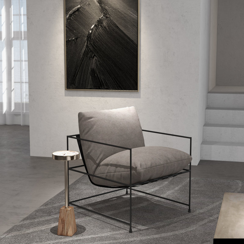 Danita Armchair, Washed Grey Performance Canvas
